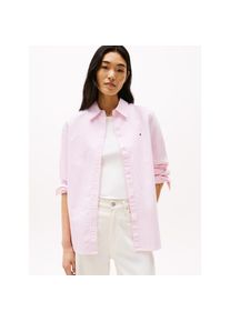 Tommy Hilfiger, Unisex, Hemdbluse &raquo;OXFORD RELAXED FIT SHIRT mit Hemdblusenkragen und Stickerei&laquo; Baumwolle, relaxed fit, classic ithaca stp, mid pink, 