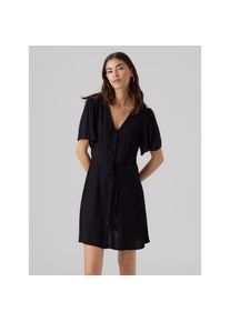 V&eacute;ro Moda Vero Moda, Unisex, Minikleid &raquo;VMALBA SS SHORT DRESS WVN NOOS&laquo; Viskose, slim fit, schwarz, S, N-Gr, Slim Fit Passform, mit schwingendem Rock