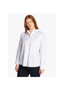 Tommy Hilfiger Curve, Unisex, Hemdbluse &raquo;CRV ESS POPLIN REGULAR SHIRT&laquo; in Grossen Gr&ouml;ssen, Popeline Qualit&auml;t, Logostickerei, th optic wei&szlig;, 52, Bluse 