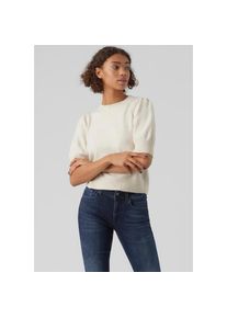 V&eacute;ro Moda Vero Moda, Unisex, Rundhalspullover &raquo;VMDOFFY 2/4 O-NECK PULLOVER GA NOOS&laquo; mit kurzen Puff&auml;rmeln, birch melange, XL, Pullover von Vero Moda