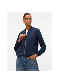 V&eacute;ro Moda Vero Moda, Unisex, Blouson &raquo;VMCOCO L/S BOMBER AOP WVN NOOS&laquo; Materialmix, navy blazer detail:rot heart, XS, Bomberjacke von Vero Moda
