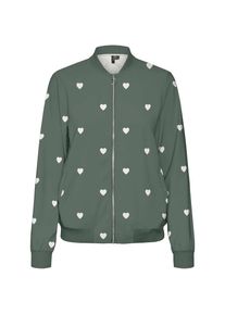 V&eacute;ro Moda Vero Moda, Unisex, Blouson &raquo;VMCOCO L/S BOMBER AOP WVN NOOS&laquo; Materialmix, laurel wreath aop:snow wei&szlig; hearts, XS, Bomberjacke von Vero Moda