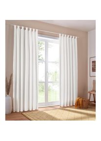 Goodproduct, GOODproduct Vorhang &raquo;Parry&laquo; Schlaufen 2 Stk. tlg. 2-er Set, blickdicht, monochrom, basic, natur, Polyester, Recyceltes Material