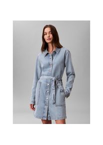 Calvin Klein Jeans, Unisex, Jeanskleid &raquo;BELTED DENIM MINI DRESS COASTAL&laquo; aufgesetzte Taschen Regular Fit, durchgehende Knopfleiste und G&uuml;rtel, coastal