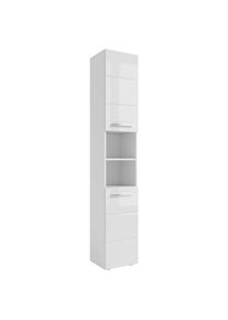 Mid.you Hochschrank , Weiss, Weiss Hochglanz , Kunststoff , 2 F&auml;cher , 34x190x31 cm , stehend , Badezimmer, Badm&ouml;belsets & -serien, Badm&ouml;belserien