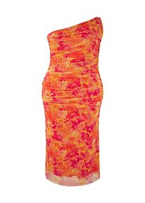 Trendyol Curve Kleid Damen Gr&ouml;&szlig;e 46 gelb / orange / pfirsich / dunkelpink Sommerkleid