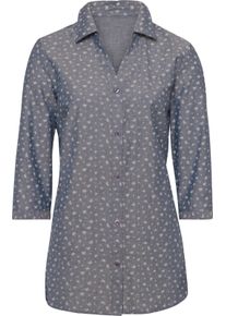 Damen Jeansbluse mit Schmetterlings-Druck blue-bleached