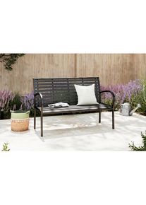 Ambia Garden Gartenbank , Schwarz , Metall, Kunststoff , 125x81x60 cm , Gartenm&ouml;bel, Gartenbank