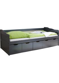 Ticaa, Funktionsbett &raquo;Maria&laquo; mit 5 Schubk&auml;sten, wahlweise mit Matratze, kiefer massiv anthrazit