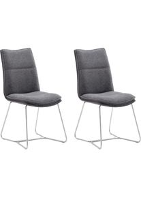 MCA furniture, MCA furniture Stuhl &raquo;Hampton&laquo; (Set) 2 Stk.2er Set, mit Griff, Belastbarkeit 120 Kg, Sitzh&ouml;he ca. 49 cm, anthrazit, edelstahl geb&uuml;rstet,