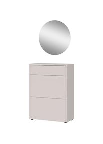 Germania, Germania Garderoben-Set &raquo;GW-Binetto&laquo; 2 Stk. tlg., kaschmir, navarra, eiche, nachbildung, Glas, Holzwerkstoff, Kunststoff, B/H/T: 70 cm cm x 