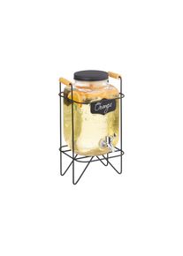 Relaxdays, Relaxdays Getr&auml;nkespender &raquo;mit St&auml;nder 4 Liter&laquo;, schwarz, silberfarben, transparent