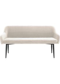 Salesfever, Salesfever Sitzbank &raquo;Komfortable Sitzbank&laquo; mit Armlehnen und R&uuml;ckensteppung, creme, schwarz, schwarz, Metall, Polyester, B/H/T: 160 cm x 