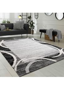 Paco Home, Teppich &raquo;Sinai 059&laquo; rechteckig 13 mm H&ouml;he Kurzflor, modernes Design, mit Bord&uuml;re, Kundenliebling, grau, Kunstfaser, 13 mm