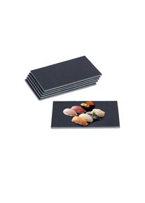 Relaxdays, Relaxdays Servierplatte &raquo;6 St&uuml;ck 26 x 16 cm&laquo;, schwarz, B/H/L: 26 cm x 0,7 cm
