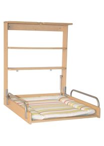 Roba, Roba Wickelregal &raquo;Wandwickelregal klappbar, inkl. Wickelunterlage Dschungelbaby&laquo; bis 15 kg zur Montage an die Wand 67 cm, natur