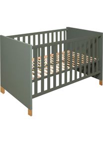 M&auml;usbacher M&auml;usbacher, Babybett Holzf&uuml;sse, Holzgriffe, pine gr&uuml;n, Holzwerkstoff, Lattenrost
