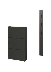 Germania, Germania Garderoben-Set &raquo;GW-Ameca&laquo; 2 Stk. tlg., graphit, navarra, eiche, nachbildung, Holzwerkstoff, Kunststoff, Metall, B/H/T: 101 cm cm x 