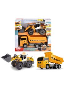 DICKIE TOYS, Spielzeug-Baumaschine &raquo;Construction Twin Pack&laquo; mit Licht und Sound, gelb, Einheitsgr&ouml;&szlig;e, Spielzeug-Baumaschine