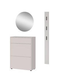 Germania, Germania Garderoben-Set &raquo;GW-Binetto&laquo; 3 Stk. tlg., kaschmir, navarra, eiche, nachbildung, Glas, Holzwerkstoff, Kunststoff, Metall, B/H/T: 100