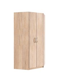 Priess, Priess Eckkleiderschrank &raquo;Husum&laquo;, struktureichefarben hell, B/H/T: 196 cm