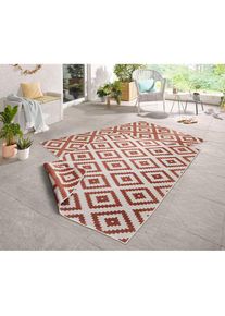 Hanse Home, Hanse Home Teppich &raquo;Malta Wendeteppich&laquo; rechteckig 5 mm H&ouml;he In-& Outdoor, Wetterfest, Balkon, Terrasse, Raute, L&auml;ufer, Wohnzimmer, terra,