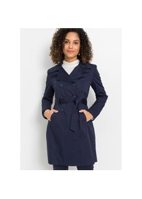 bonprix, Unisex, bonprix Trenchcoat mit abnehmbarem Bindeg&uuml;rtel, 2-Reiher, dunkelblau, 46, Femininer 2-Reiher mit abnehmbarem Bindeg&uuml;rtel