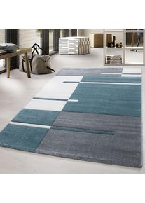 Ayyildiz Teppiche, Teppich &raquo;Hawaii 1310&laquo; rechteckig 13 mm H&ouml;he L&auml;ufer, handgearbeiteter Konturenschnitt, Wohnzimmer, blau, Kunstfaser, 13 mm