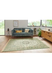 Hanse Home, Hanse Home Teppich &raquo;Antik Nain&laquo; rechteckig 5 mm H&ouml;he Orientalisch mit Fransen, Orient, Wohnzimmer, Schlafzimmer, Esszimmer, ivory, gr&uuml;n, 