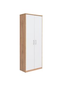 Xora Mehrzweckschrank , Weiss , Holzwerkstoff , 5 F&auml;cher , 72x194x36 cm , Garderobe, Garderobenschr&auml;nke