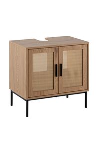 Mid.you Waschbeckenunterschrank , Eichefarben , Metall , einzeln stellbar , 60x60x40 cm , freistehend , Badezimmer, Badezimmerschr&auml;nke, Waschbeckenunterschr&auml;nke