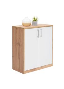 Xora Kommode , Weiss, Eiche Wotan , Holzwerkstoff , 2 F&auml;cher , 72x84x36 cm , Beim&ouml;bel erh&auml;ltlich , Kleinm&ouml;bel, Kommoden, Kommoden