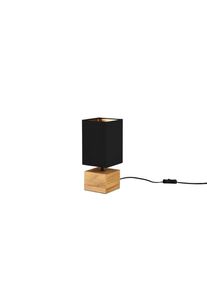 Tischleuchte , Braun, Schwarz, Goldfarben , Holz, Textil , 12x30x12 cm , Lampen & Leuchten, Innenbeleuchtung, Tischlampen, Tischlampen