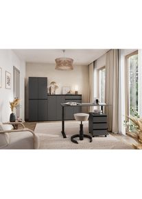 Germania, Germania Schreibtisch &raquo;Lemont&laquo; Mechanisch h&ouml;henverstellbarer Schreibtisch, graphit, schwarz, graphit, B/H/T: 120 cm x 68 cm x 80 cm