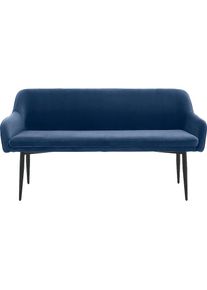 Salesfever, Salesfever Sitzbank &raquo;Komfortable Sitzbank&laquo; mit Armlehnen und R&uuml;ckensteppung, blau, schwarz, schwarz, Metall, Polyester, B/H/T: 160 cm x 85