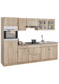 Wiho-K&uuml;chen Wiho K&uuml;chen, wiho K&uuml;chen K&uuml;chenzeile &raquo;Linz&laquo; ohne E-Ger&auml;te, Breite 270 cm, k&uuml;che: braun, korpus: sonoma eichefarben, arbeitsplatte: granit grau, B/H/T: