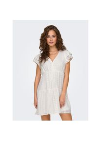 Only, Unisex, Only Minikleid &raquo;ONLHELENA LACE CAPSL DRESS WVN NOOS&laquo; Sommerkleid, cloud dancer, XL, N-Gr, Kurzarm und h&uuml;ftbedeckende L&auml;nge bieten 