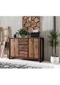 Sit, Sit Sideboard &raquo;Live Edge&laquo; aus Akazienholz, markante Baumkanten in der Front, in zwei Breiten, natur, Massivholz, Metall, B/H/T: 140 cm x 90 cm x 