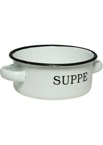 AMBIENTE HAUS, Teller &raquo;Suppenschale aus Emaille in Antikweiss&laquo;, wei&szlig;, Emaille