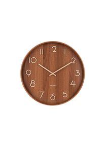 Karlsson, Wanduhr, dunkelbraun, &Oslash; 40cm, Abmessungen: 40 x 4.5 cm (DxT)