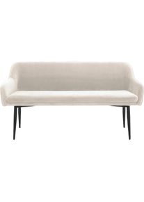 Salesfever, Salesfever Sitzbank &raquo;Komfortable Sitzbank&laquo; mit Armlehnen und R&uuml;ckensteppung, creme, schwarz, schwarz, Metall, Polyester, B/H/T: 160 cm x 