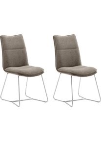 MCA furniture, MCA furniture Stuhl &raquo;Hampton&laquo; (Set) 2 Stk.2er Set, mit Griff, Belastbarkeit 120 Kg, Sitzh&ouml;he ca. 49 cm, cappuccino, edelstahl geb&uuml;rstet