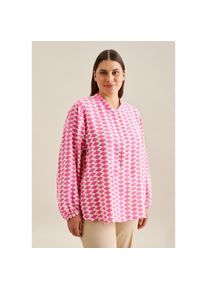 Seidensticker, Unisex, Seidensticker Klassische Bluse &raquo;Schwarze Rose&laquo; Langarm Kragen Geometrische Muster, pink, 6XL52, Passform: Regular