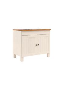 Home Affaire, Home Affaire Sp&uuml;lenschrank &raquo;Alby2&laquo; Mit Metallgriffen, Breite 100 cm, wei&szlig;, honigfarben, Massivholz, B/H/T: 100 cm x 85 cm x 60 cm