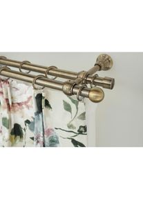 Garesa, Garesa Gardinenstange &raquo;ANDREA&laquo; &Oslash; 20 mm 2 l&auml;ufig-l&auml;ufig Wunschmassl&auml;nge Vorhanggarnitur, verl&auml;ngerbar, Endknopf Kugel kurz, mit Ringen, 