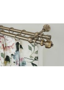 Garesa, Garesa Gardinenstange &raquo;ANDREA&laquo; &Oslash; 20 mm 2 l&auml;ufig-l&auml;ufig Wunschmassl&auml;nge Vorhanggarnitur, verl&auml;ngerbar, Endknopf Profil klein, mit Ringen, 