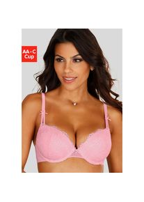 Lascana, Lascana Push-up-BH mit Jacquardspitze und herausnehmbaren Kissen, Dessous, rosa, 80, Cup C, Push-up-BH