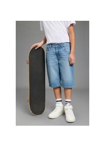 H.I.S. H.I.S, Unisex, Jeansbermudas &raquo;Regular fit Jeansbermudas f&uuml;r Unisex&laquo; gerader Beinverlauf, mit verstellbarem Gummizug im Bund, lgt blau stone washed, 