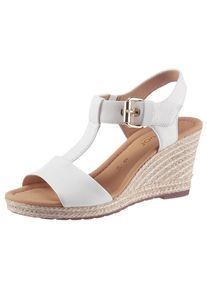 Gabor, Unisex, Sandalette &raquo;MILANO&laquo; , Blockabsatz, Sommerschuh, Sandale mit Absatz in Korkoptik, wei&szlig;, 40, Sandalette in Weite G (=weit)