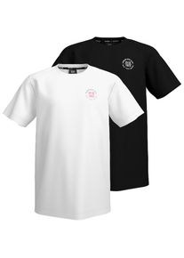 H.I.S. H.I.S, Unisex, T-Shirt &raquo;2er Pack Shirt mit Logoprint f&uuml;r Unisex&laquo; Packung, 2, 2 Stk. F&uuml;r TEENS. 2er Pack T-Shirts, schwarz, wei&szlig;, 140/146, T-Shirt 